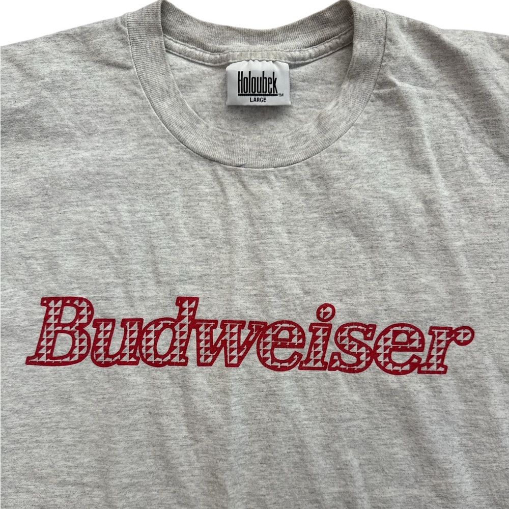 Vintage Budweiser Beer Gray Men’s T-Shirt Size Large Single Stitched‎ USA Made